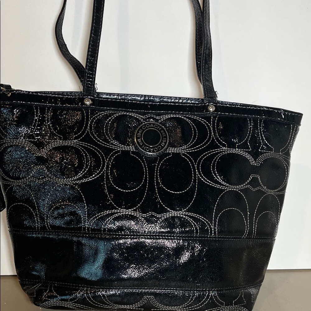 Coach Black and Silver Women's Tote Bag